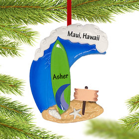 Personalized Surfboard Christmas Ornament