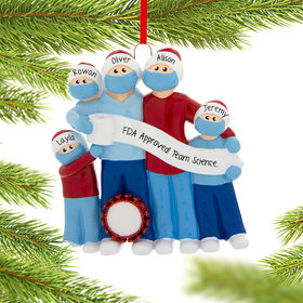 Personalized Vaccine Pandemic Survival Family of 5 Christmas Ornament
