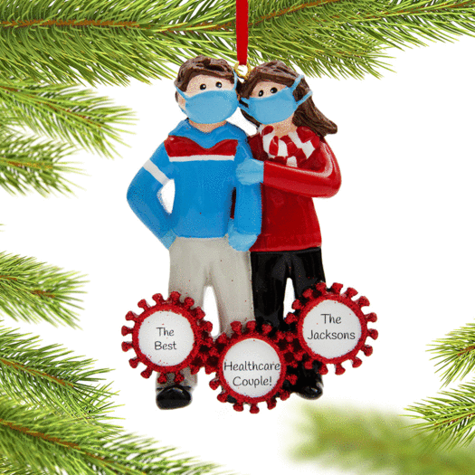 Personalized Healthcare Couple Christmas Ornament