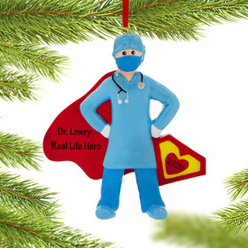 Personalized Vaccine Pandemic Super Doctor Christmas Ornament
