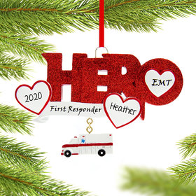 Personalized Hero EMT Christmas Ornament