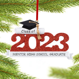 Personalized 2023 Graduation - Red Christmas Ornament