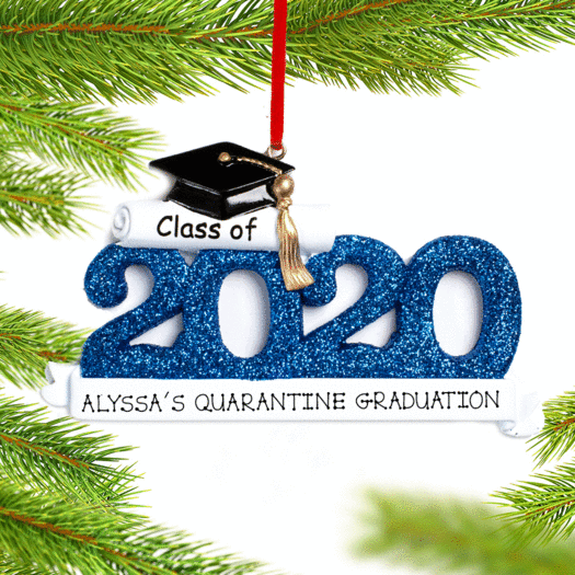 Personalized 2020 Graduation - Blue Christmas Ornament