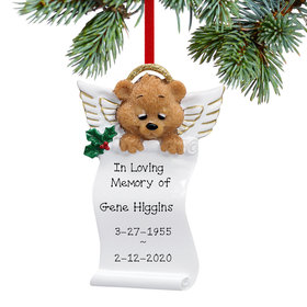 Personalized Angel Bear Scroll Christmas Ornament