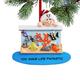 Personalized Loves Fish Christmas Ornament