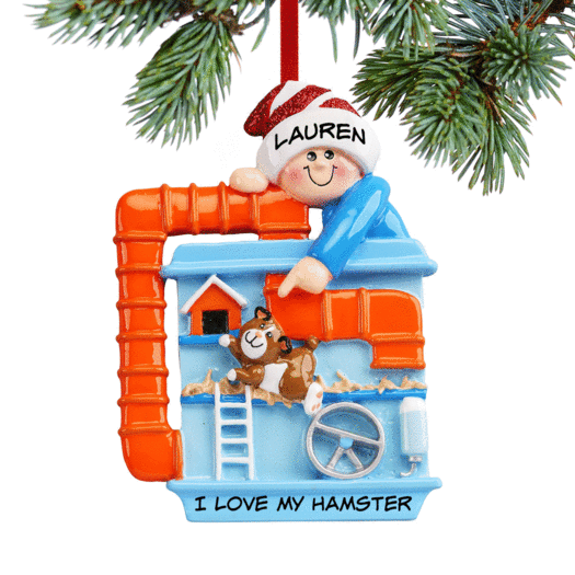Personalized Loves Hamsters Christmas Ornament