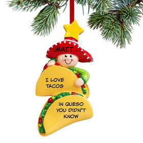 Personalized Loves Tacos Christmas Ornament