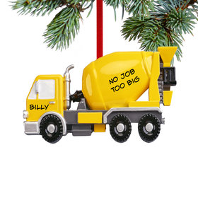 Personalized Cement Truck Christmas Ornament