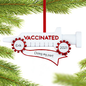 Personalized Vaccinated Christmas Ornament