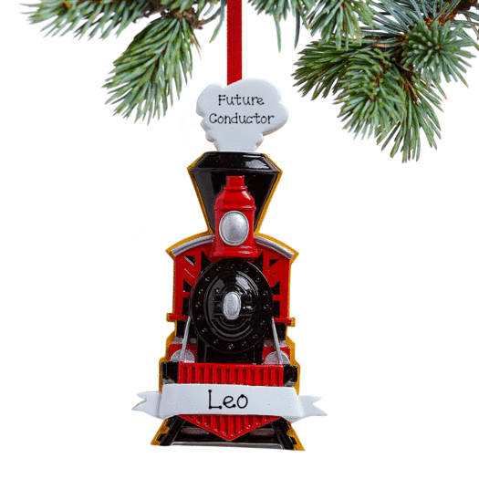 Personalized Train Coming Christmas Ornament