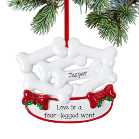 Personalized Dog Bone Dish Christmas Ornament