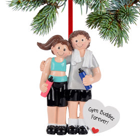 Personalized Workout Couple Christmas Ornament