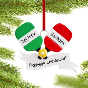 Personalized Pickleball Paddles Christmas Ornament