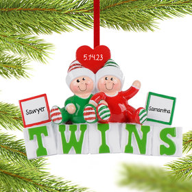 Personalized Twins Christmas Ornament