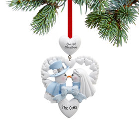 Personalized Couples Our 1st Christmas Snowman Christmas Ornament
