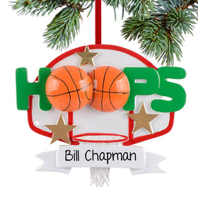 Personalized Hoops Basketball Christmas Ornament