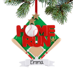 Personalized Home Run Baseball Diamond Christmas Ornament