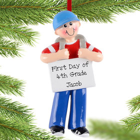 Personalized Boy First Day Christmas Ornament Of School Ornament