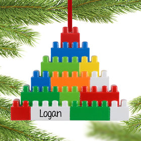Personalized Plastic Building Blocks Christmas Ornament