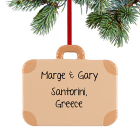 Personalized Blank Suitcase Christmas Ornament