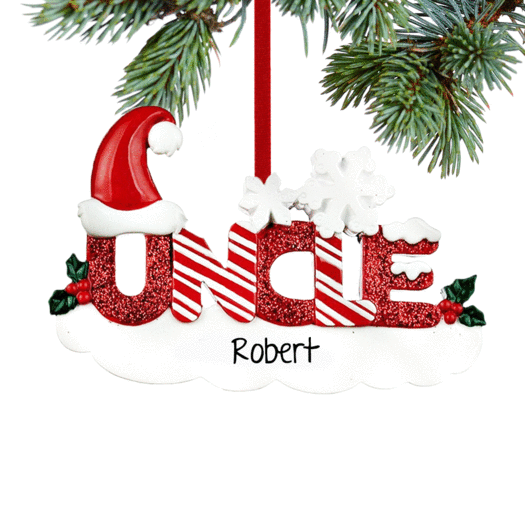 Personalized Uncle Letters Christmas Ornament