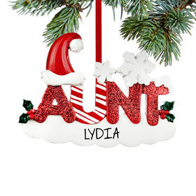 Personalized Aunt Letters Christmas Ornament