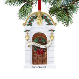 Personalized Holly Door Christmas Ornament