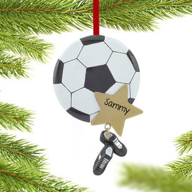 Personalized Soccer Star with Cleats Christmas Ornament