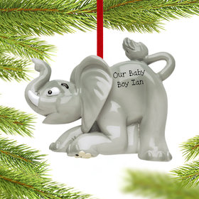 Personalized Baby Elephant Christmas Ornament