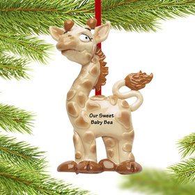 Personalized Giraffe Baby Christmas Ornament