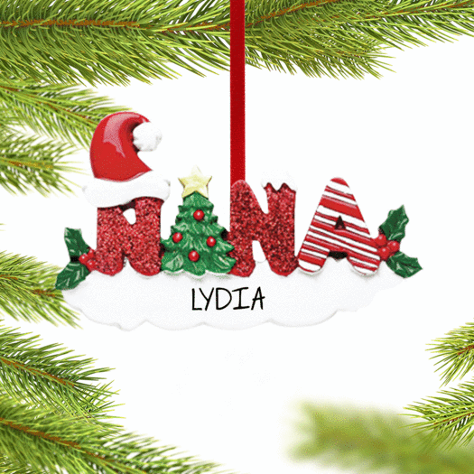 Personalized Nana Letters Christmas Ornament