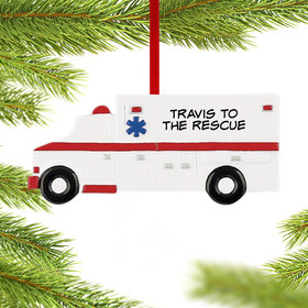Personalized Ambulance Christmas Ornament