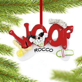 Personalized Woof Dog Letters Christmas Ornament