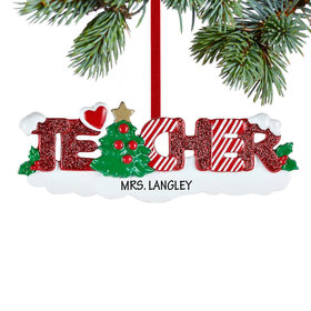 Personalized Teacher Letters Christmas Ornament