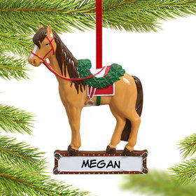 Personalized Saddled Horse Christmas Ornament