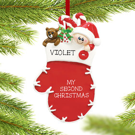 Personalized Mitten Child Christmas Ornament
