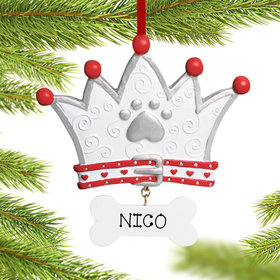 Personalized Dog Crown Christmas Ornament