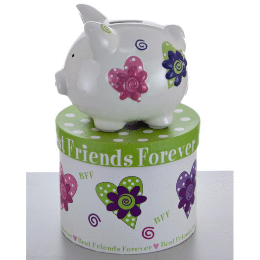 Mini Best Friends Forever Piggy Bank Christmas Ornament