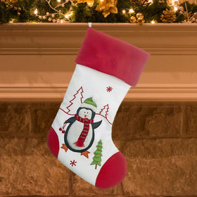 Red and White Christmas Stocking (Penguin)
