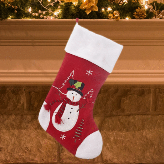 Red and White Christmas Stocking (Snowman)
