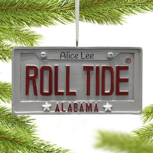 Personalized Alabama Crimson Tide Christmas Ornament