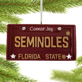Personalized Florida State License Plate Christmas Ornament