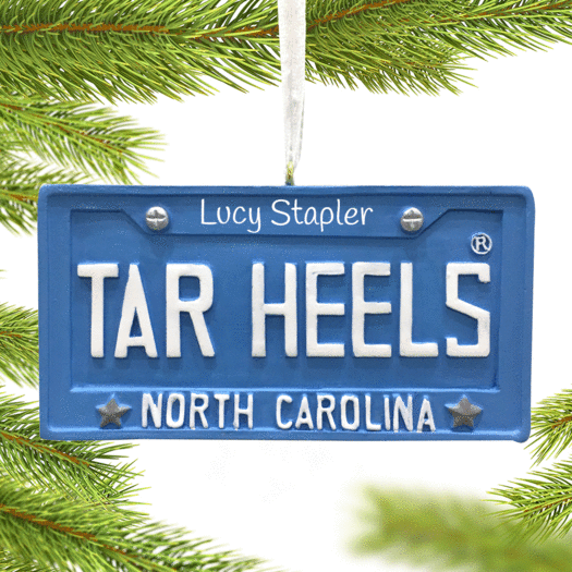 Personalized North Carolina Tar Heels Thristmas Ornament