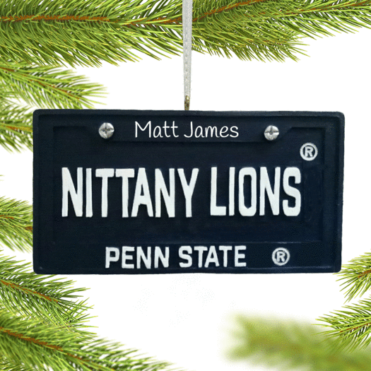 Personalized Penn State License Plate Christmas Ornament