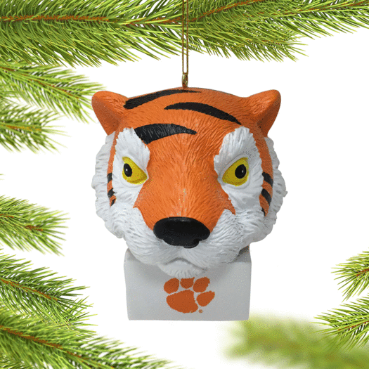 Personalized Clemson Mascot Head Christmas Ornament