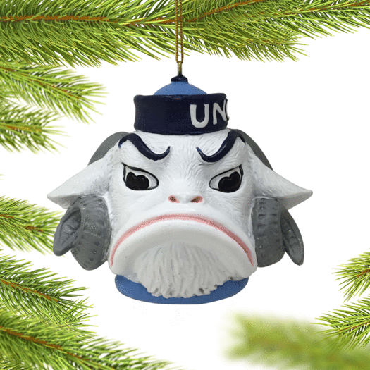Personalized UNC Mascot Head Christmas Ornament
