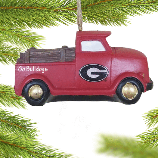 Personalized Georgia Bulldogs Truck Christmas Ornament