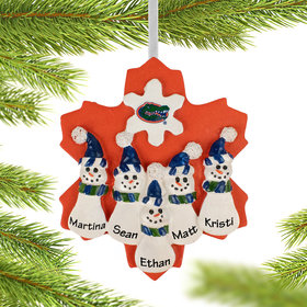 Personalized University of Florida Snowman Family of 5 Christmas Ornament
