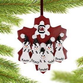 Personalized University of South Carolina Snowman Family of 5 Christmas Ornament