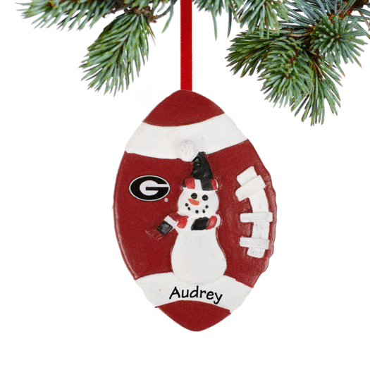 Personalized University of Georgia Football Snowman Christmas Ornament